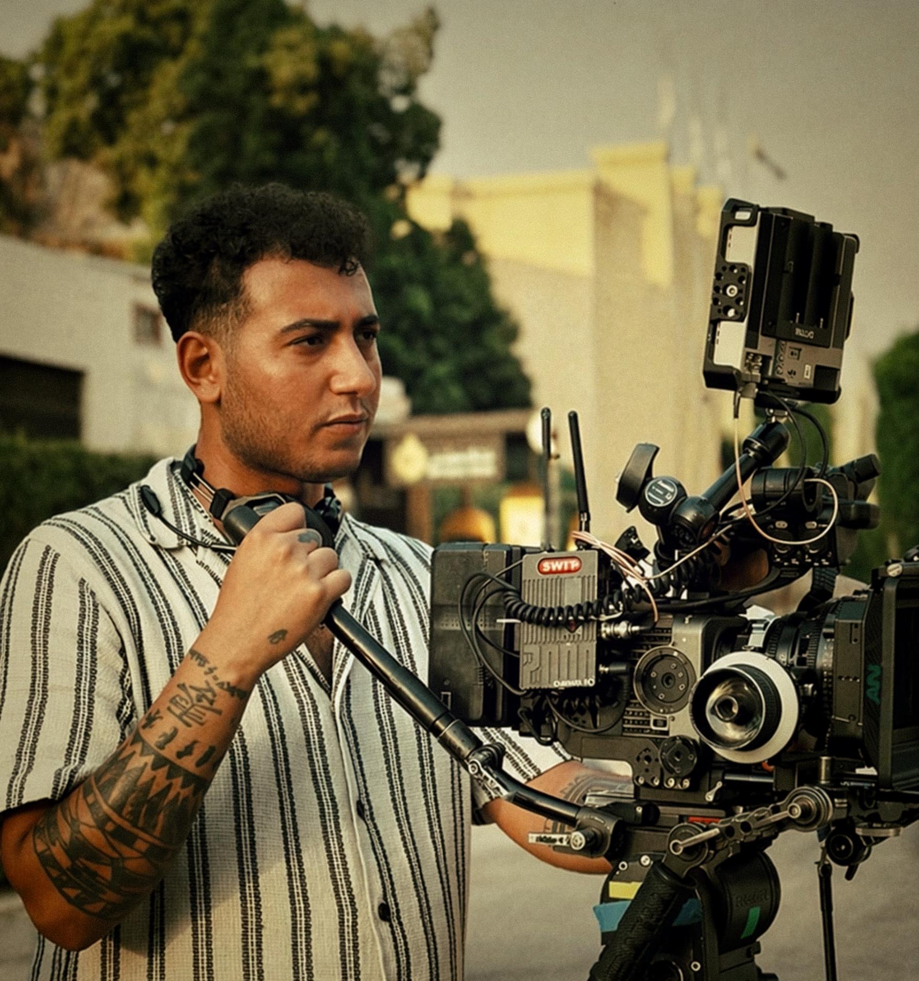 Hossam Labib on set